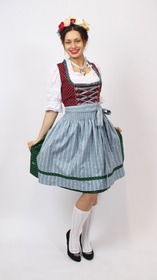 Dirndl rot/grün/blau