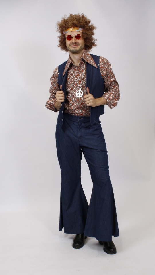 70er Jahre Hippie Jeans Weste & Hose