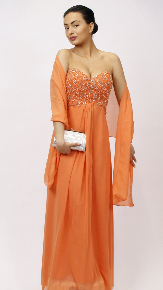 Abendkleid orange