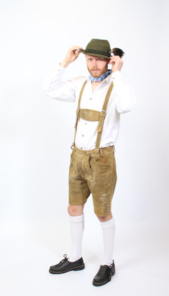Lederhose kurz mit Hosenträgern
