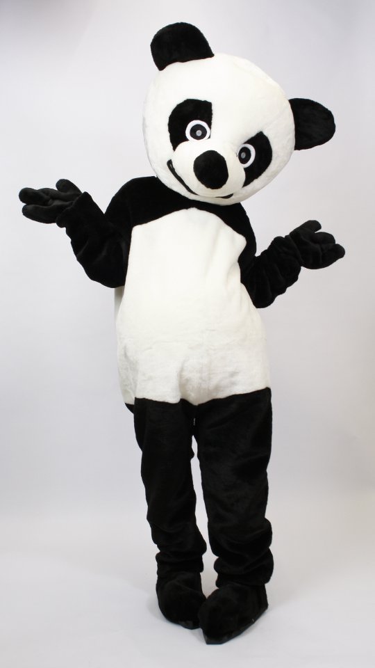 Panda - Bär Outfit (Overall, Kopf, Gamaschen und Handschuhe)